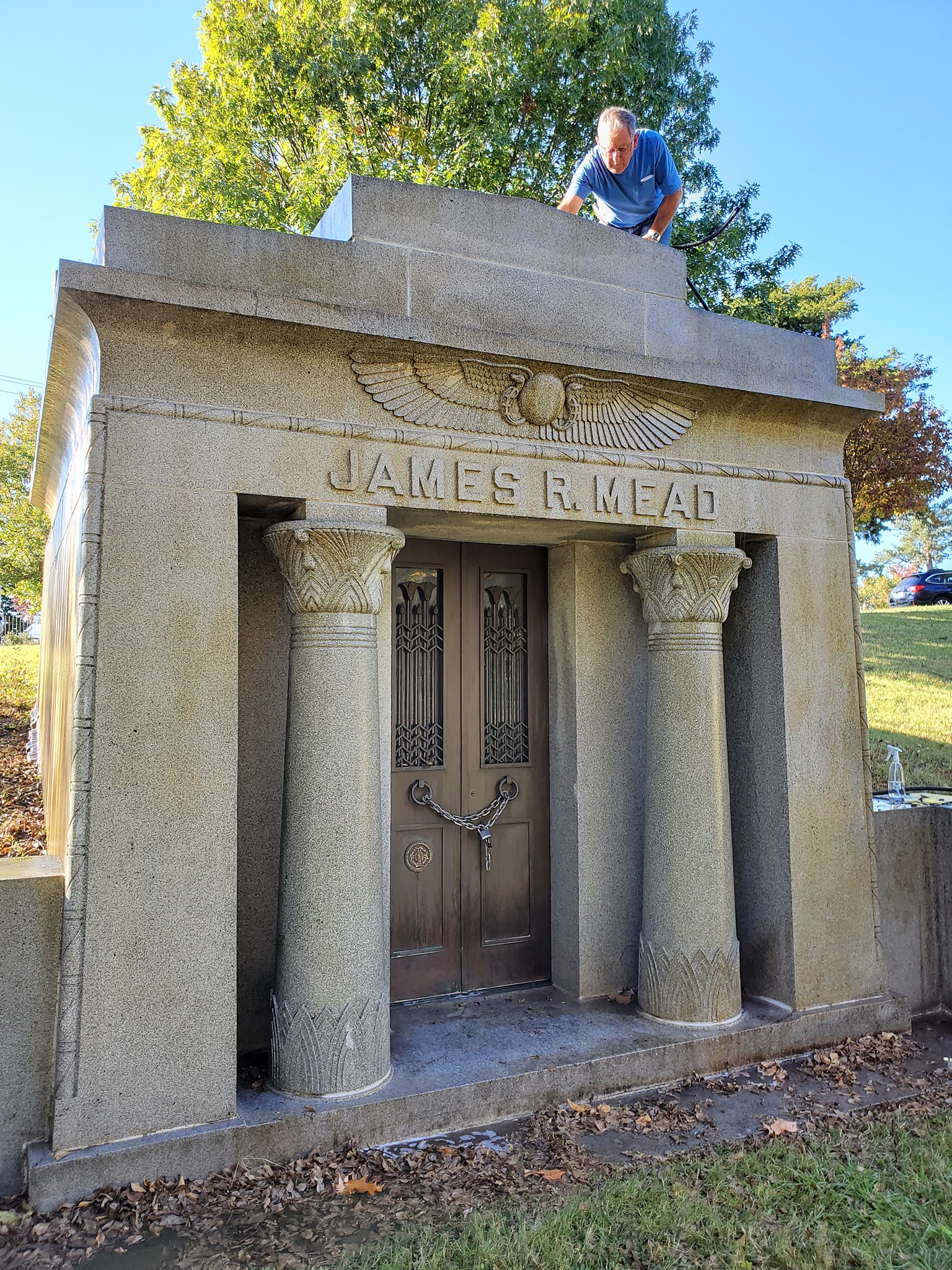 The Mead Tomb getting some work done
